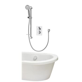 Aqualisa Dream DRMDCV2.ADBTX.RND Concealed Thermostatic Mixer Dual Outlet With Adj Kit & Bath Fill - Round