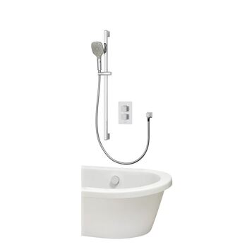 Aqualisa Dream DRMDCV2.ADBTX.SQR Concealed Thermostatic Mixer Dual Outlet With Adj Kit & Bath Fill - Square