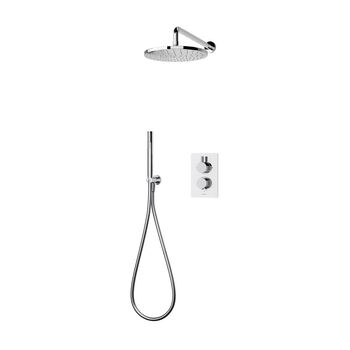 Aqualisa Dream DRMDCV2.HSFW.RND Concealed Thermostatic Mixer Dual Outlet With Hand Shower & Wall Fixed Head - Round