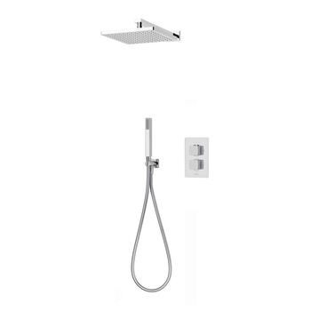 Aqualisa Dream DRMDCV2.HSFW.SQR Concealed Thermostatic Mixer Dual Outlet With Hand Shower & Wall Fixed Head - Square