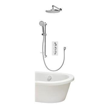 Aqualisa Dream DRMDCV3.ADFWBTX.RND Concealed Thermostatic Mixer Triple Outlet With Adj Kit, Wall Fixed Head & Bath Fill - Round